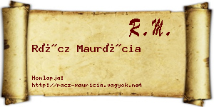 Rácz Maurícia névjegykártya